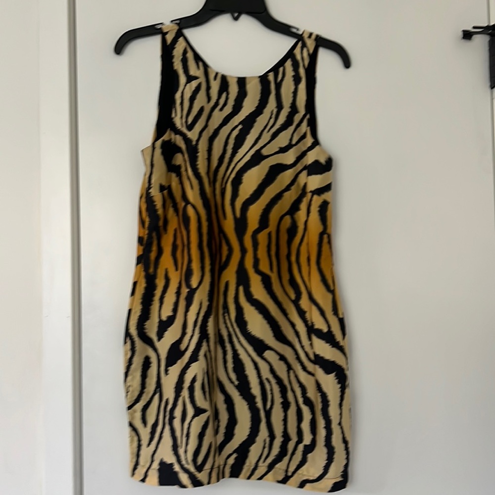 Animal print satin short dress